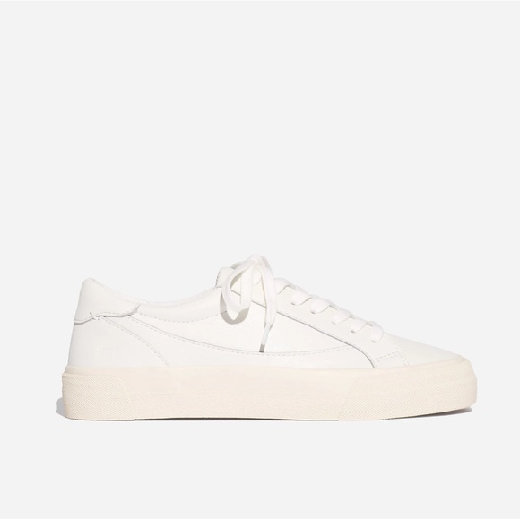 Madewell Sidewalk Low-Top Sneakers in Pale Parchment White Womens Size 7.5 - Picture 1 of 11